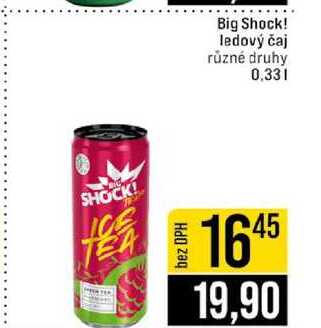 Big Shock! ledový čaj různé druhy 0,33l
