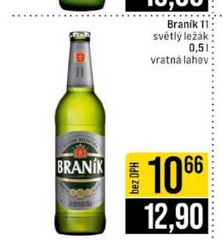 Braník 11 světlý ležák 0,5l