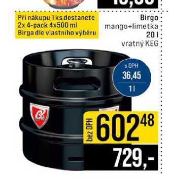 Birgo mango+limetka 20l