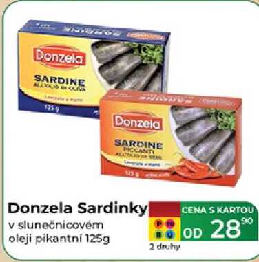 Donzela Sardinky v slunečnicovém oleji pikantní 125g 