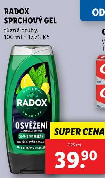 RADOX SPRCHOVÝ GEL, 225 ml