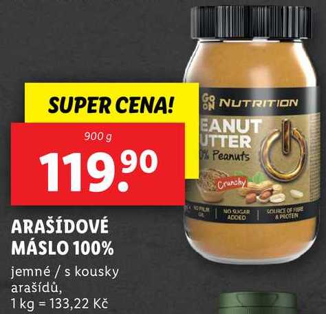 ARAŠÍDOVÉ MÁSLO 100%, 900 g