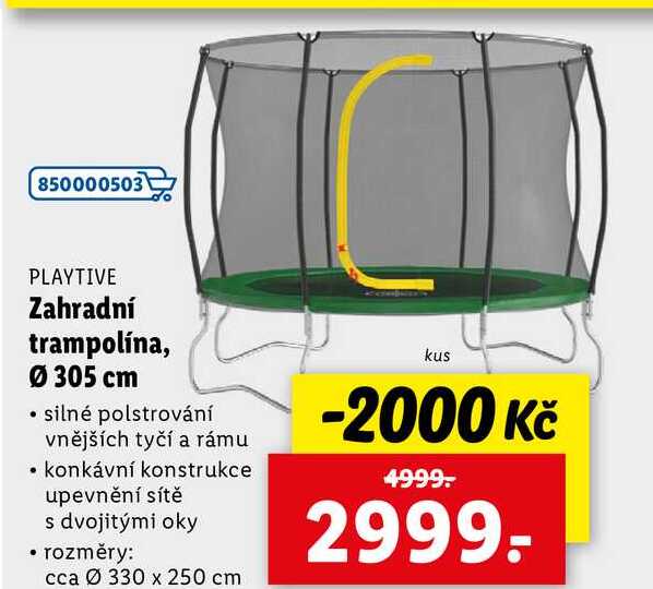 Zahradní trampolína, Ø 305 cm 