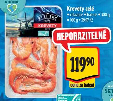 Krevety celé, 300 g