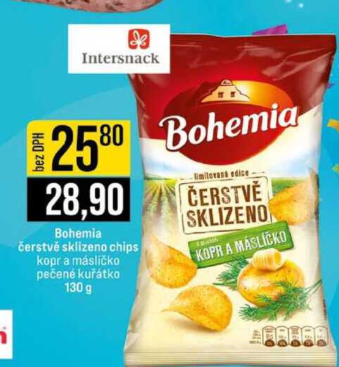 Bohemia čerstvě sklizeno chips kopr a másličko pečené kuřátko 130 g 