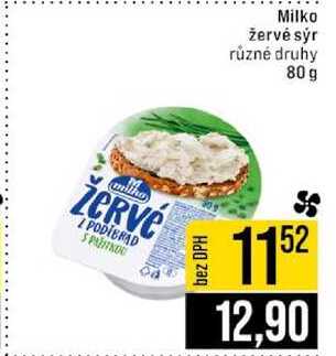 Milko žervé sýr různé druhy 80 g 