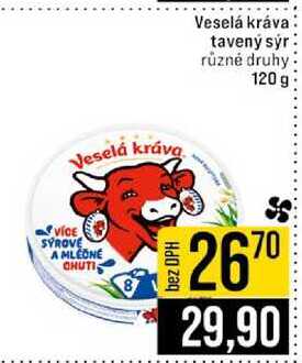 Veselá kráva tavený sýr různé druhy 120 g 