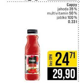 Cappy jahoda 35% multivitamin 50% jablko 100% 0.33l