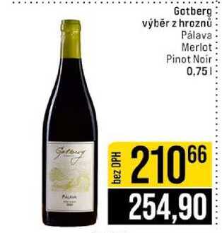 Gotberg výběr z hroznů Pálava Merlot Pinot Noir 0,75l