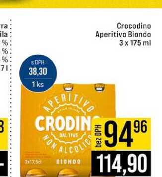 Crocodino Aperitivo Biondo 3 x 175 ml 