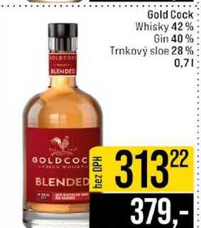 Gold Cock Whisky 42% Gin 40% Trnkový sloe 28% 0,7l