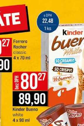 Kinder Bueno white 4 x 90 ml 