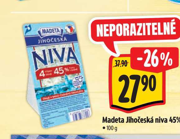   Madeta Jihočeská niva 45% 100 g 