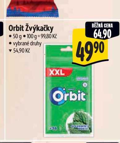 Orbit žvýkačky 50 g  