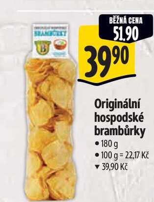   Originální hospodské brambůrky  180 g 