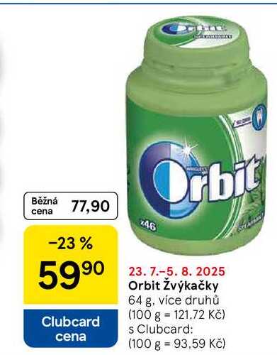Orbit Žvýkačky, 64 g, více druhů  