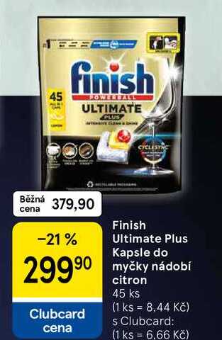 Finish Ultimate Plus Kapsle do myčky nádobí citron, 45 ks 