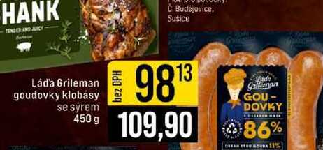 Láda Grileman goudovky klobásy se sýrem 450 g 