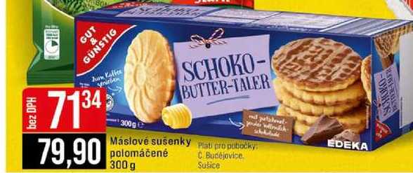 Máslové sušenky polomáčené 300 g 