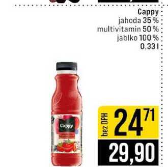Cappy jahoda 35% multivitamin 50% jablko 100% 0,33l