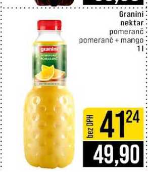 Granini nektar pomeranč pomeranč + mango 1l