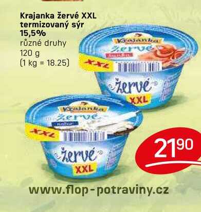 Krajanka žervé XXL termizovaný sýr 15,5% různé druhy 120 g