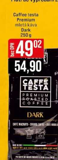 Caffee testa Premium mletá káva Dark 250 g 
