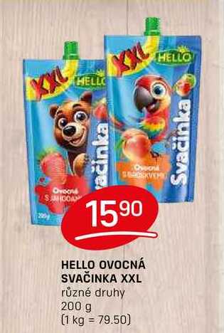 HELLO OVOCNÁ SVAČINKA XXL různé druhy 200 g 