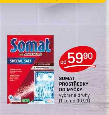 SOMAT PROSTŘEDKY DO MYČKY vybrané druhy 