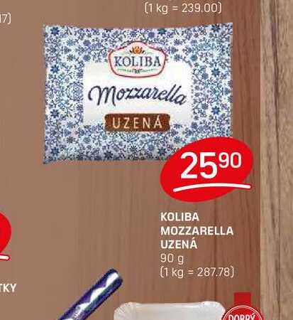 KOLIBA MOZZARELLA UZENÁ 90 g 