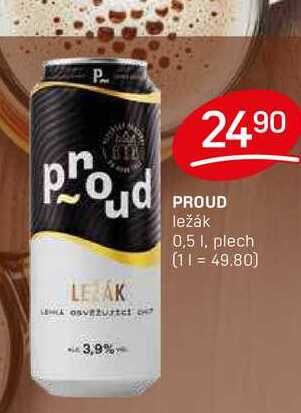 Proud světlý ležák 0,5l, plech