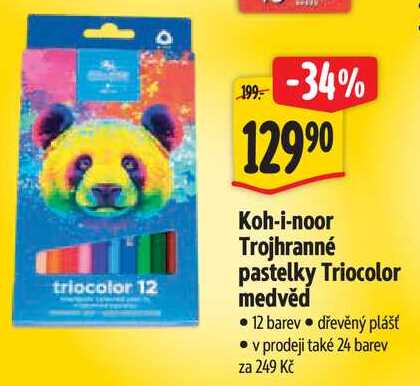 Koh-i-noor Trojhranné pastelky Triocolor medvěd 1