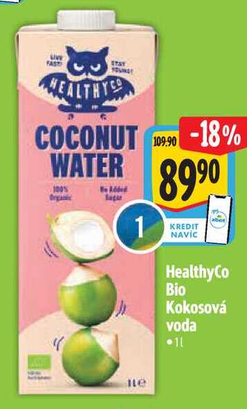 HealthyCo Bio Kokosová voda, 1 l