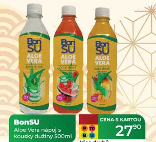 BonSU Aloe Vera nápoj s kousky dužiny 500ml  