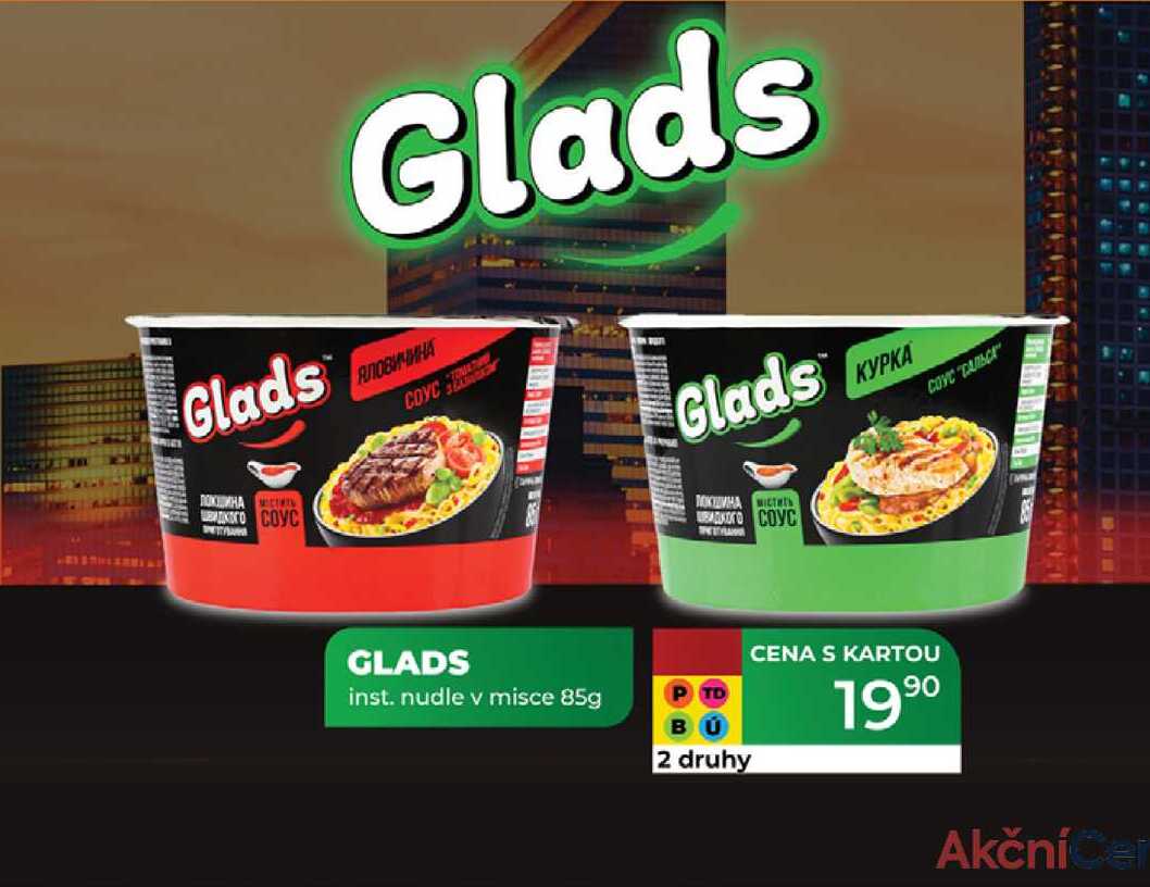 GLADS inst. nudle v misce 85g 