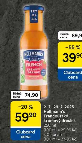Hellmann's Francouzský krémový dresink, 250 ml  