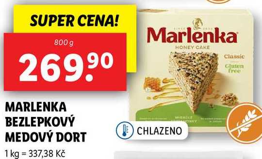 MARLENKA BEZLEPKOVÝ MEDOVÝ DORT, 800 g