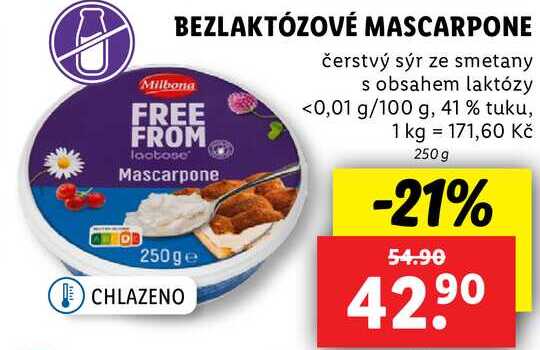 BEZLAKTÓZOVÉ MASCARPONE, 250 g