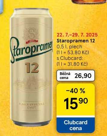 Staropramen 12, plech, 0,5 l