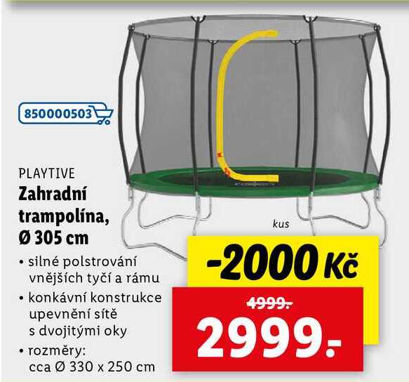 Zahradní trampolína, Ø 305 cm 