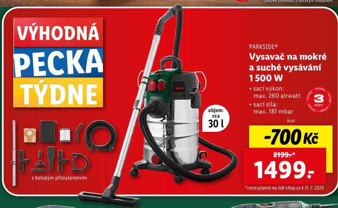 Vysavač na mokré a suché vysávání 1500 W