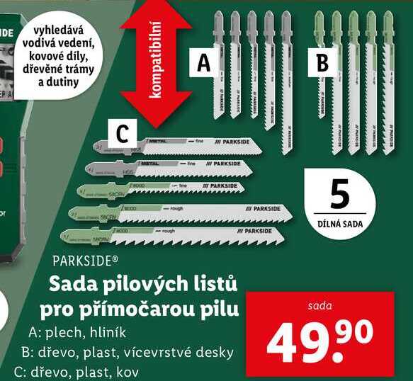 Sada pilových listů pro přímočarou pilu 