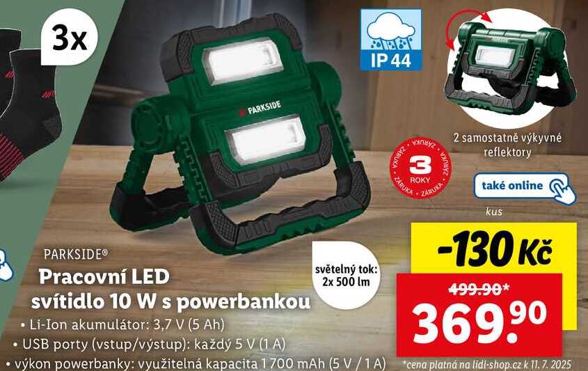 Pracovní LED svítidlo 10 W s powerbankou 