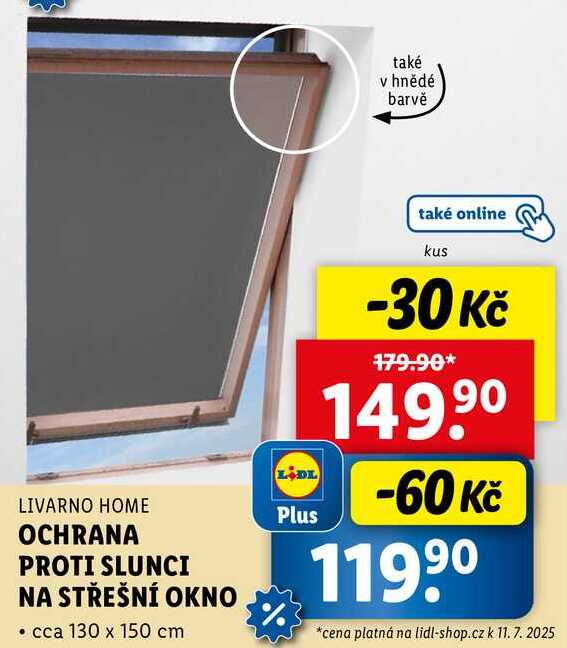 OCHRANA PROTI SLUNCI NA STŘEŠNÍ OKNO