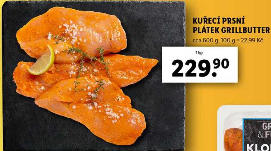 KUŘECÍ PRSNÍ PLÁTEK GRILLBUTTER, 1 kg