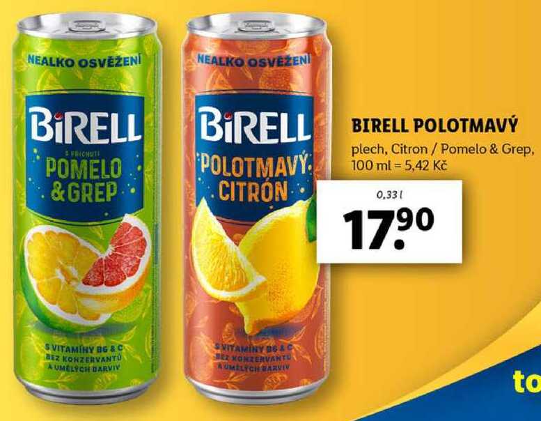 BIRELL POLOTMAVÝ, 0,33 l
