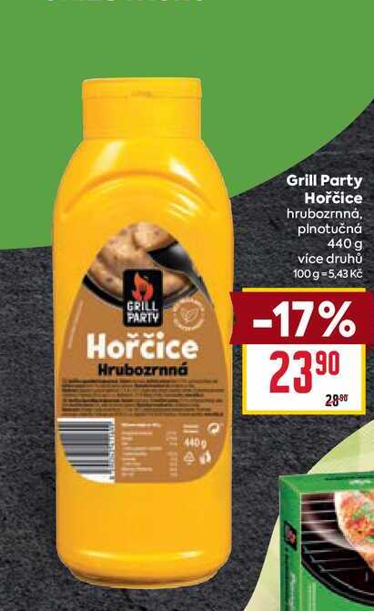 Grill Party Hořčice hrubozrnná, plnotučná 440 g