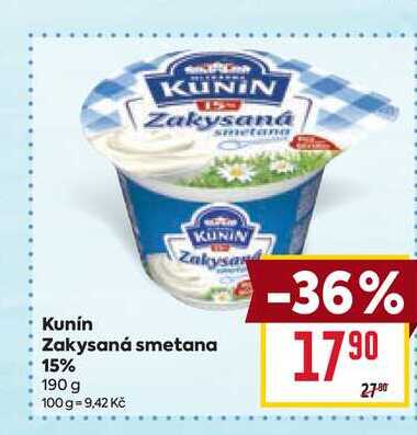 Kunín Zakysaná smetana 15% 190 g 