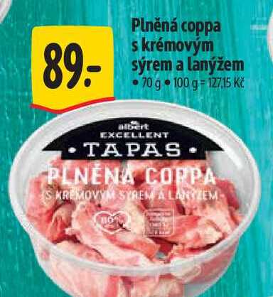 Plněná coppa s krémovým sýrem a lanýžem 70 g  