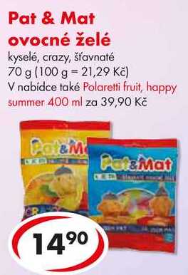 Pat & Mat ovocné želé, 70 g